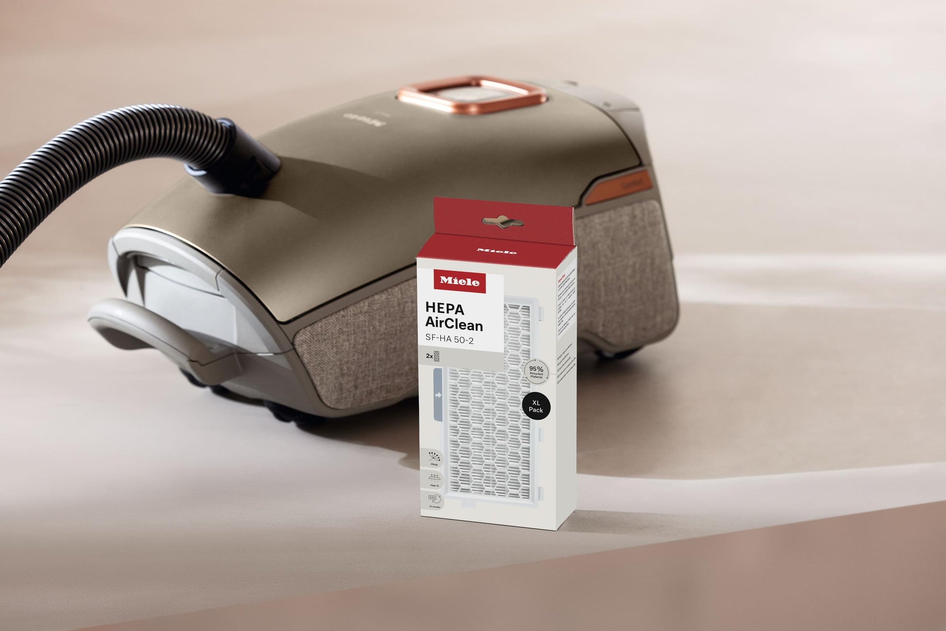 Miele SFHA50212868960 Xl Pack Hepa Airclean Filter - Safely Traps Fine Dust And Allergens.