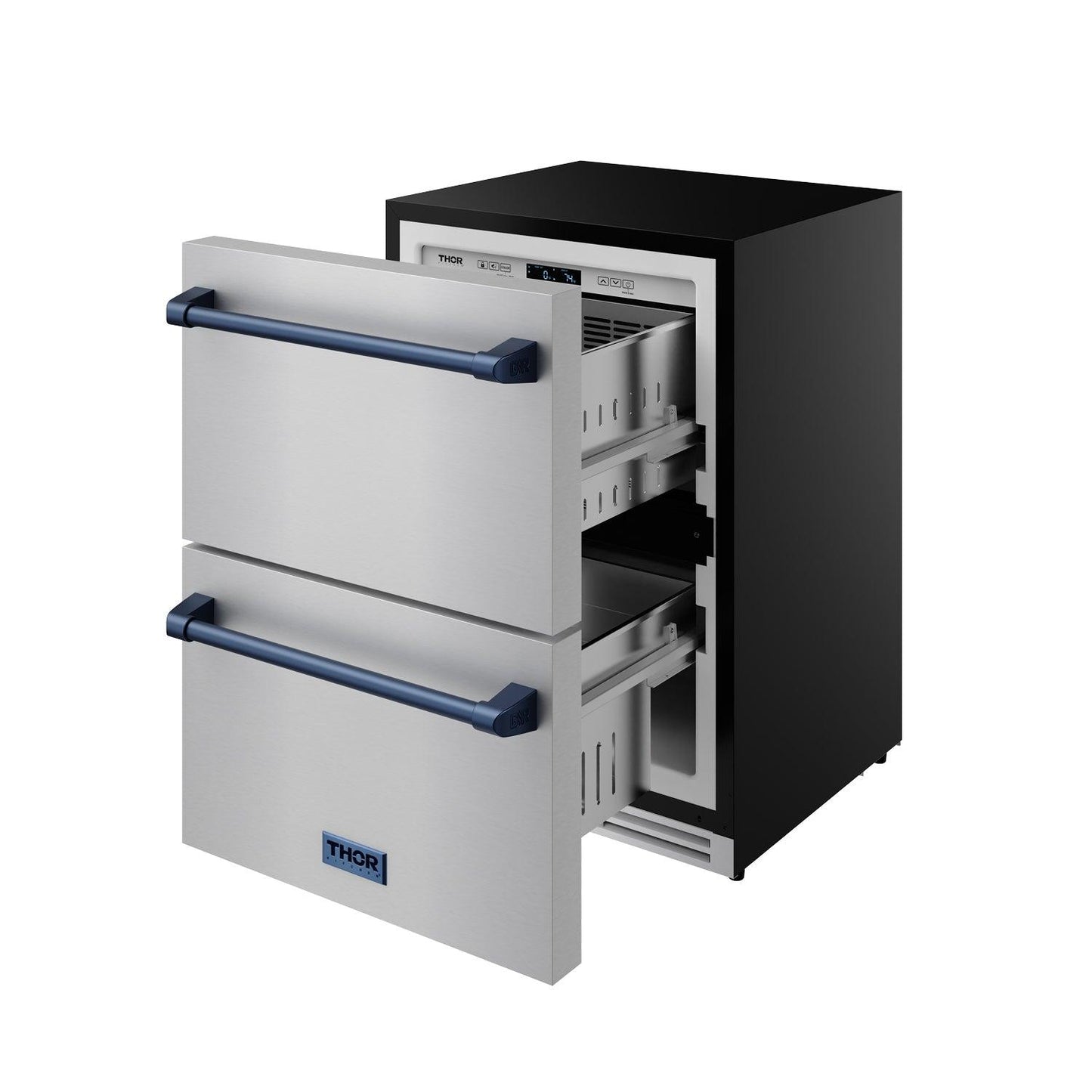 Thor Kitchen RZ24UBLU 24 Inch Undercounter Built-In / Freestanding Drawer Freezer - Stainless Steel/Blue Gordon Ramsay Series