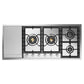 Ilve UHCPT125FSSLP Ilve Uhcpt125Fsslp Professional Plus Ii 48 Inch Built-In Gas Cooktop With Total Black Brass Burners, In Stainless Steel (6 Sealed Burners + Left Griddle, Liquid Propane)
