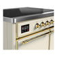Ilve UMDIB40QNR3AWG Ilve Umdib40Qnr3Awg Majestic Iii 40 Inch Induction Range With 6 Elements, 3.82 Cu. Ft. Total Oven Capacity (Solid Door, Antique White, Brass)