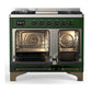 Ilve UMD40FNR3EGB Ilve Umd40Fnr3Egb Majestic Iii 40 Inch Dual Fuel Range With 6 Burners And Griddle, Dual Function Burner Up To 25,000 Btu (Natural Gas, Triple Glass Door, Emerald Green, Burnished)