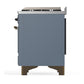 Ilve UM60FSNR3BGB Ilve Um60Fsnr3Bgb Majestic Iii 60 Inch Dual Fuel Range With 7 Burners, Griddle And French Top, Dual Function Burner With Up To 25,000 Btu (Natural Gas, Triple Glass Door, Blue Grey, Burnished)
