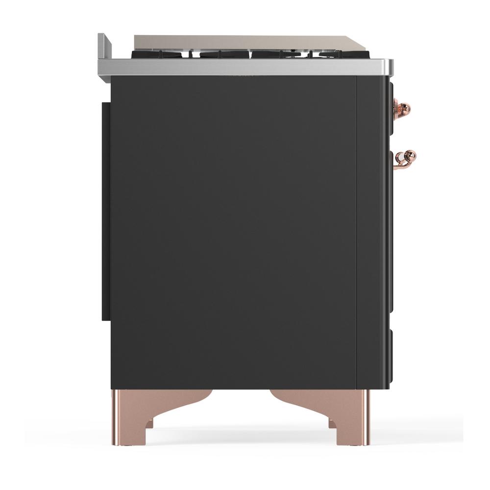 Ilve UM60FQNR3MGP Ilve Um60Fqnr3Mgp Majestic Iii 60 Inch Dual Fuel Range With 9 Burners And Griddle, Dual Function Burner Up To 25,000 Btu (Natural Gas, Solid Door, Graphite Matte, Copper)