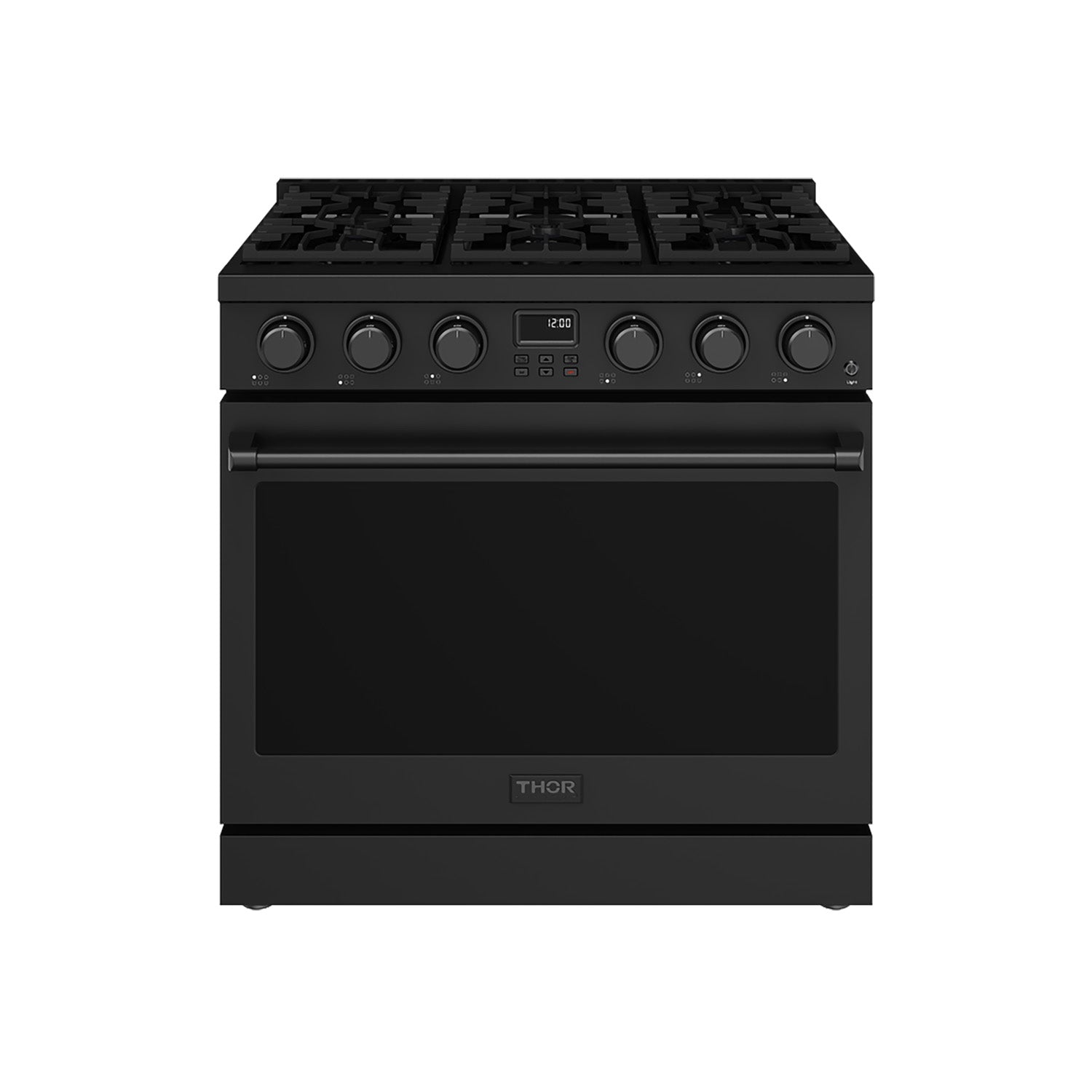 Thor Kitchen ARG36B 36 Inch Gas Range In Matte Black - Contemporary Professional