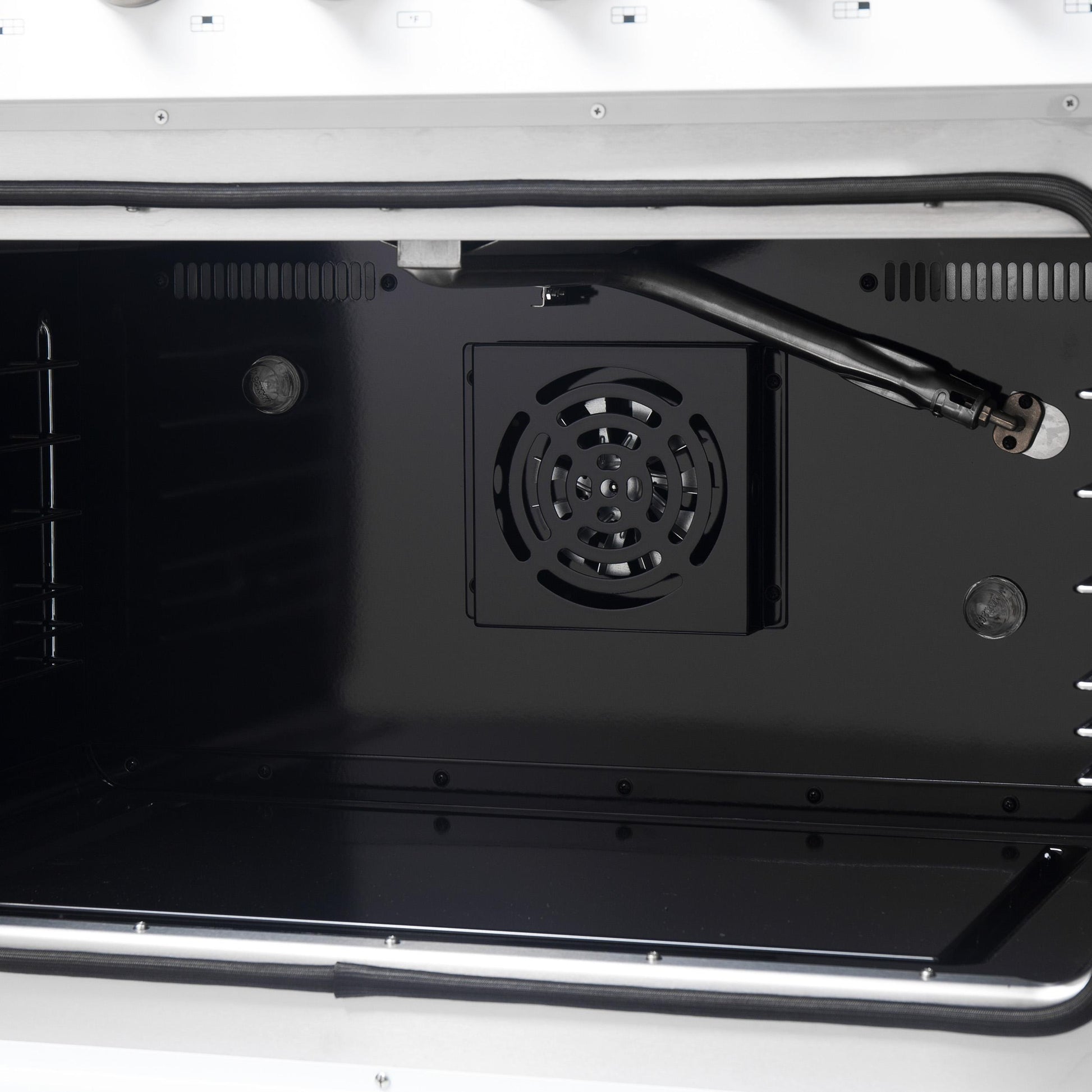 Forno FFSGS644436WHT Forno Galiano 36-Inch French Door Gas Range White And Antique Brass Design, 6 Sealed Burners 83,000 Btu, 5.36 Cu.Ft. Convection Oven