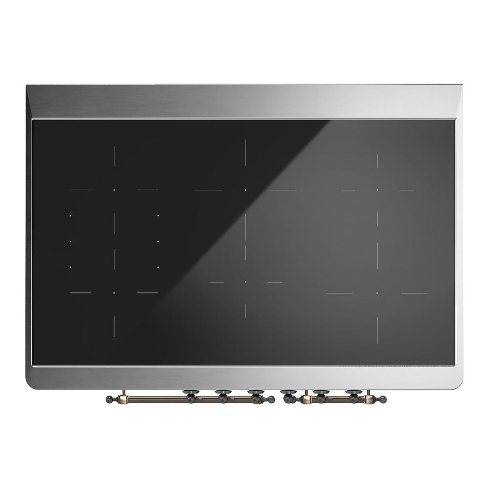 Ilve UMDIB40NR3AWB Ilve Umdib40Nr3Awb Majestic Iii 40 Inch Induction Range With 6 Elements, 3.82 Cu. Ft. Total Oven Capacity (Triple Glass Door, Antique White, Burnished)