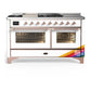 Ilve UM60FSNR3RAP Ilve Um60Fsnr3Rap Majestic Iii 60 Inch Dual Fuel Range With 7 Burners, Griddle And French Top, Dual Function Burner With Up To 25,000 Btu (Natural Gas, Triple Glass Door, Ral, Copper)