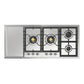 Ilve UHCPT125FNSSC Ilve Uhcpt125Fnssc Nostalgie Ii 48 Inch Built-In Gas Cooktop With Total Black Brass Burners, In Stainless Steel (6 Sealed Burners + Left Griddle, Natural Gas, Chrome)