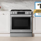 Samsung NSG90H63SRAA Bespoke Smart Slide-In Dual Fuel Range Pro Style Elite Design Illuminated Knobs Air Fry Max