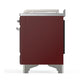 Ilve UM48FSNR3BUCLP Ilve Um48Fsnr3Buclp Majestic Iii 48 Inch Dual Fuel Range With 5 Black Brass Burners, Griddle And French Top, Dual Function Burner Up To 25,000 Btu (Liquid Propane, Triple Glass Door, Burgundy, Chrome)