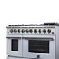 Forno FFSGS623948WHT Forno Massimo 48-Inch White Freestanding Gas Range, 8 Burners, True Convection Oven