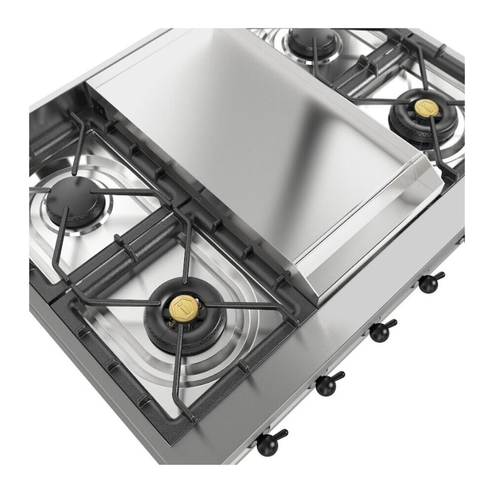 Ilve UHCP36FNSSBLP Ilve Uhcp36Fnssblp Nostalgie Ii 36 Inch Built-In Gas Rangetop With 6 Burners And Griddle, In Stainless Steel (Liquid Propane, Burnished)