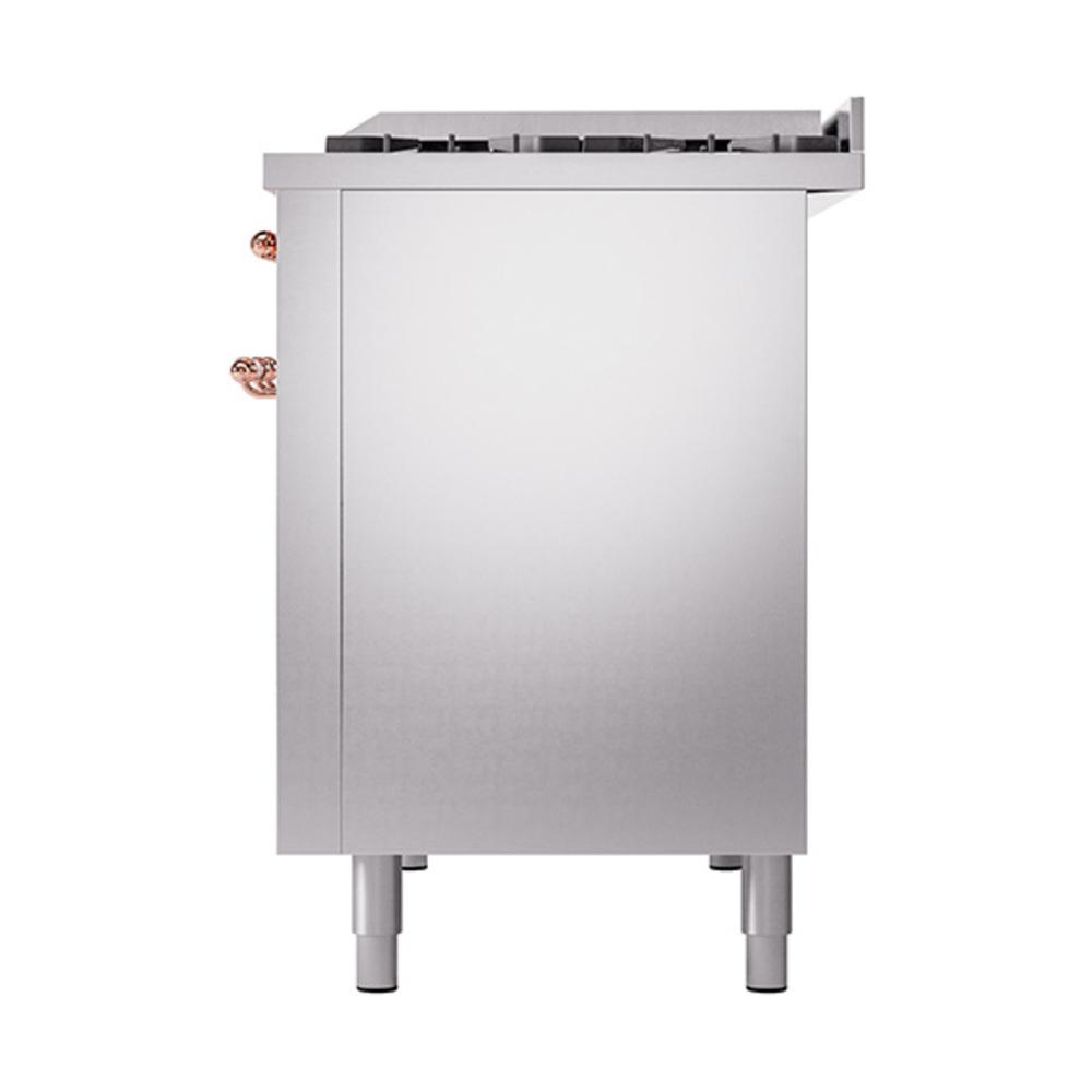 Ilve UN48FQNMPSSP Ilve Un48Fqnmpssp Nostalgie Ii Noblesse 48" Dual Fuel Range (8 Sealed Burners + Griddle, Natural Gas, Solid Door, Stainless Steel, Copper)