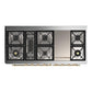 Ilve UM60FNR3MBG Ilve Um60Fnr3Mbg Majestic Iii 60 Inch Dual Fuel Range With 9 Burners And Griddle, Dual Function Burner Up To 25,000 Btu (Natural Gas, Triple Glass Door, Midnight Blue, Brass)