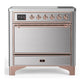 Ilve UMIB36QNR3SSP Ilve Umib36Qnr3Ssp Majestic Iii 36 Inch Induction Range With 6 Elements, 3.5 Cu. Ft. Total Oven Capacity (Solid Door, Stainless Steel, Copper)