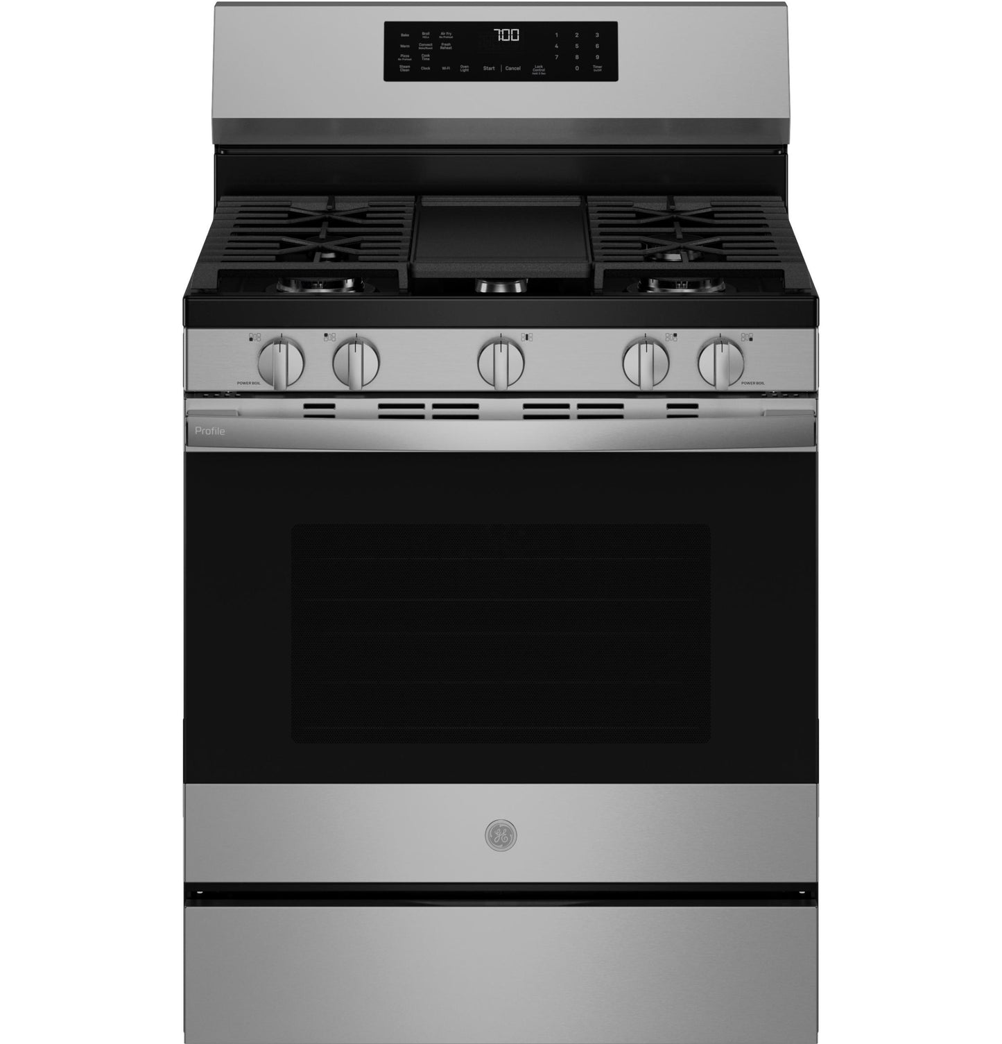 Ge Appliances PGF700AYFS Ge Profile™ 30" Smart Free-Standing Gas Convection Range With No Preheat Air Fry And Easywash™ Oven Tray