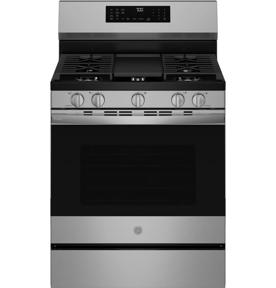 Ge Appliances PGF700AYFS Ge Profile™ 30" Smart Free-Standing Gas Convection Range With No Preheat Air Fry And Easywash™ Oven Tray