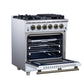 Forno FFSGS623930WHT Forno Massimo 30-Inch White Freestanding Gas Range, 5 Burners, True Convection Oven