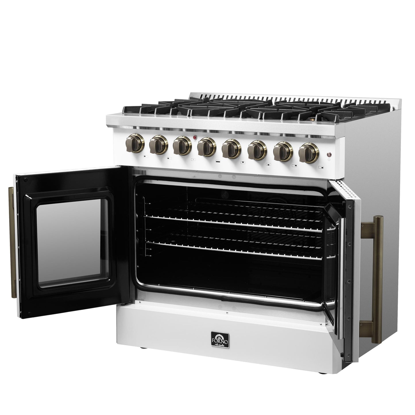 Forno FFSGS635636WHT Forno Galiano 36-Inch Freestanding French Door Dual Fuel Range White