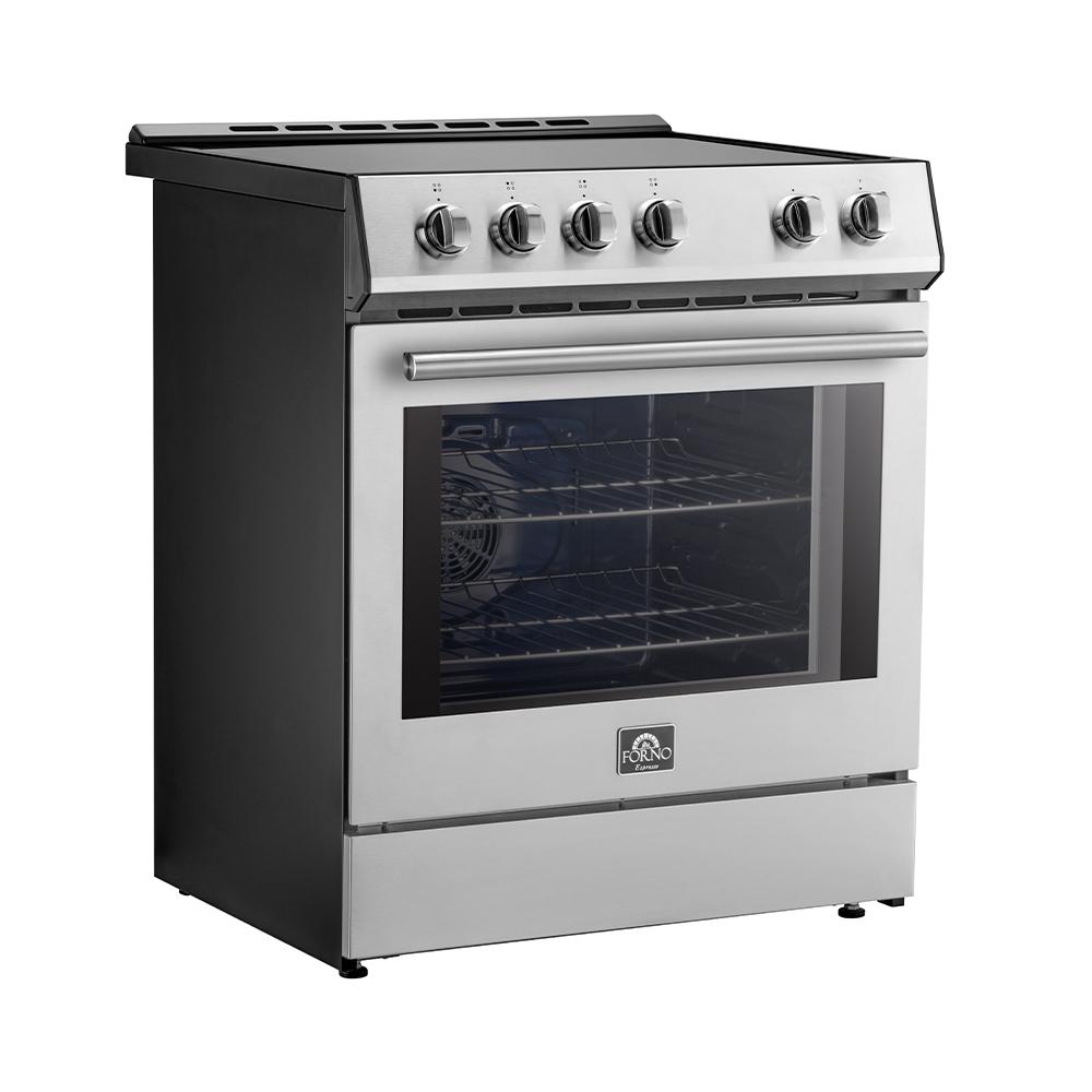 Forno FFSIN098230 Forno Leonardo Espresso 30-Inch Slide-In Stainless Steel Induction Range, Convection Oven, 5 Cooking Zones