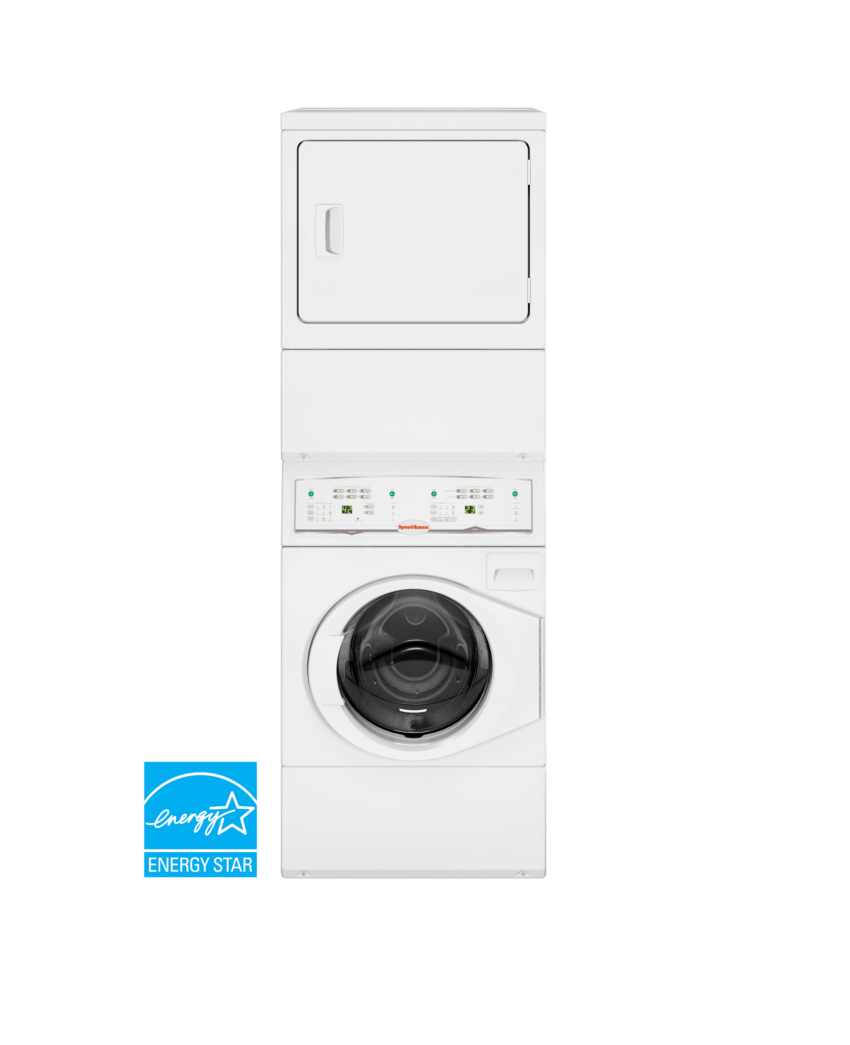 Speed Queen LTEE5ASP179TW01 Non-Vended Electric Stacked Washer-Dryer