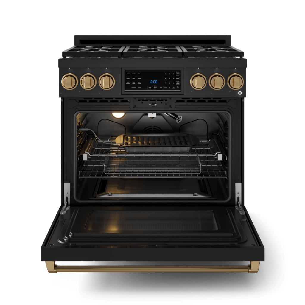 Thor Kitchen RSG36BBRZ 36 Inch Professional Gas Range With Tilt Panel Touch Control In Black/Bronze Gordon Ramsay Series - Rsg36B-Brz