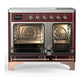 Ilve UMDIB40QNR3BUP Ilve Umdib40Qnr3Bup Majestic Iii 40 Inch Induction Range With 6 Elements, 3.82 Cu. Ft. Total Oven Capacity (Solid Door, Burgundy, Copper)