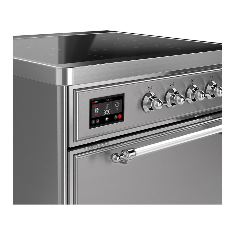 Ilve UMIB30QNR3SSC Ilve Umib30Qnr3Ssc Majestic Iii 30 Inch Induction Range With 4 Elements, 4 Cu. Ft. Oven Capacity (Solid Door, Stainless Steel, Chrome)