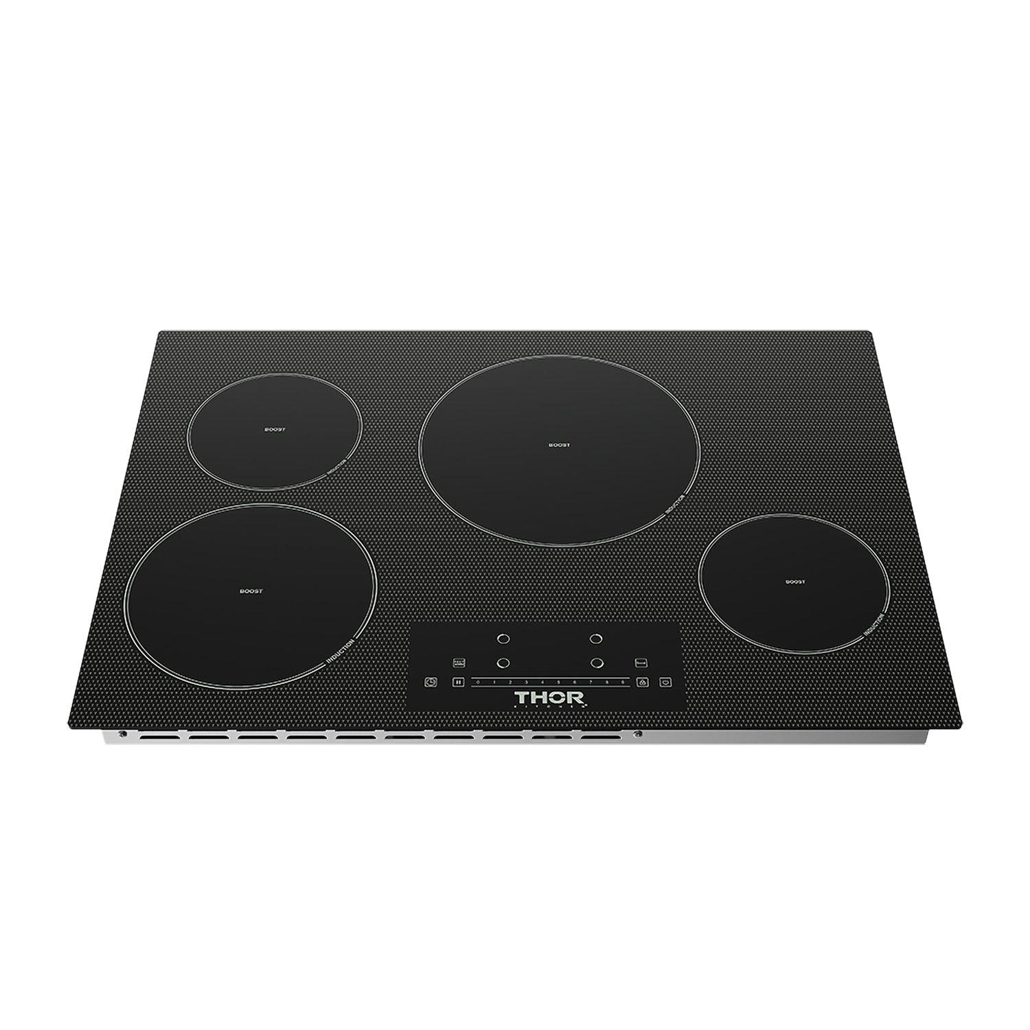 Thor Kitchen PIH30 30 Inch 4-Element Induction Cooktop In Black With Touch Controls