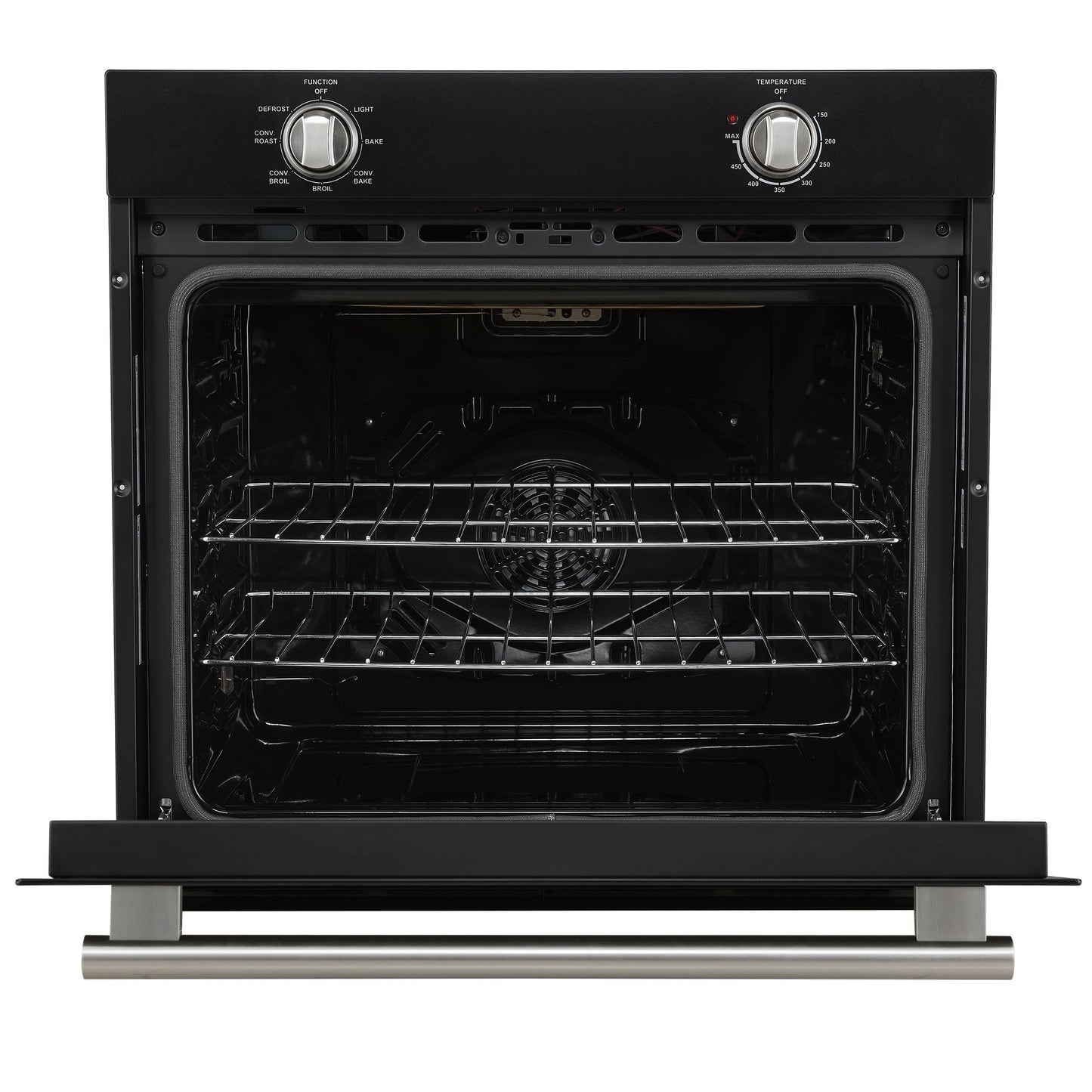 Forno FBOEL137030BLK Forno Vomero 30-Inch Wall Oven, Black, 5 Cu.Ft Capacity, 3550 Watts Convection, Mechanical Controls, Manuel Steam Clean