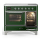 Ilve UMDIB40NR3EGC Ilve Umdib40Nr3Egc Majestic Iii 40 Inch Induction Range With 6 Elements, 3.82 Cu. Ft. Total Oven Capacity (Triple Glass Door, Emerald Green, Chrome)