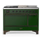 Ilve UM48FSQNR3EGB Ilve Um48Fsqnr3Egb Majestic Iii 48 Inch Dual Fuel Range With 5 Black Brass Burners, Griddle And French Top, Dual Function Burner Up To 25,000 Btu (Natural Gas, Solid Door, Emerald Green, Burnished)