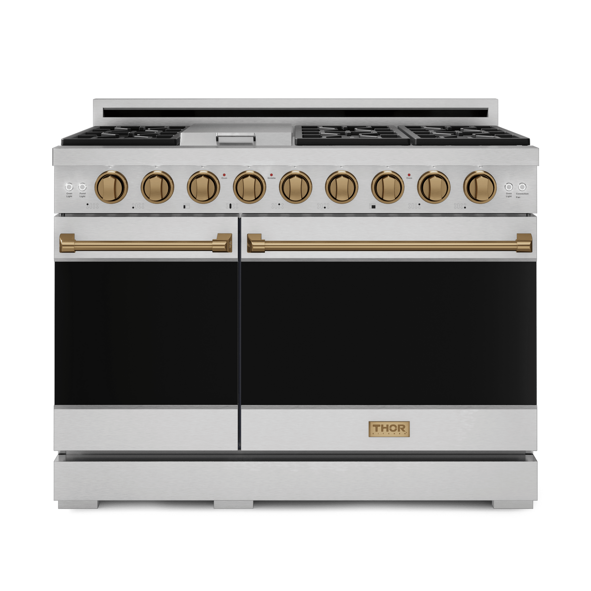 Thor Kitchen RSG48EBRZ 48 Inch Professional Gas Range With Pro-Style Knobs In Stainless Steel/Bronze Gordon Ramsay Series - Rsg48E-Brz
