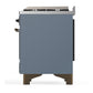 Ilve UM60FQNR3BGB Ilve Um60Fqnr3Bgb Majestic Iii 60 Inch Dual Fuel Range With 9 Burners And Griddle, Dual Function Burner Up To 25,000 Btu (Natural Gas, Solid Door, Blue Grey, Burnished)