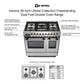 Verona VUFSGE365DSS Verona Vufsge365Dss 36 Inch Ultima Collection Double Oven Dual Fuel Range With 5 Brass Burners, 4.1 Cu. Ft. Total Oven Capacity