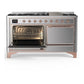 Ilve UM60FQNR3SSPLP Ilve Um60Fqnr3Ssplp Majestic Iii 60 Inch Dual Fuel Range With 9 Burners And Griddle, Dual Function Burner Up To 25,000 Btu (Liquid Propane, Solid Door, Stainless Steel, Copper)