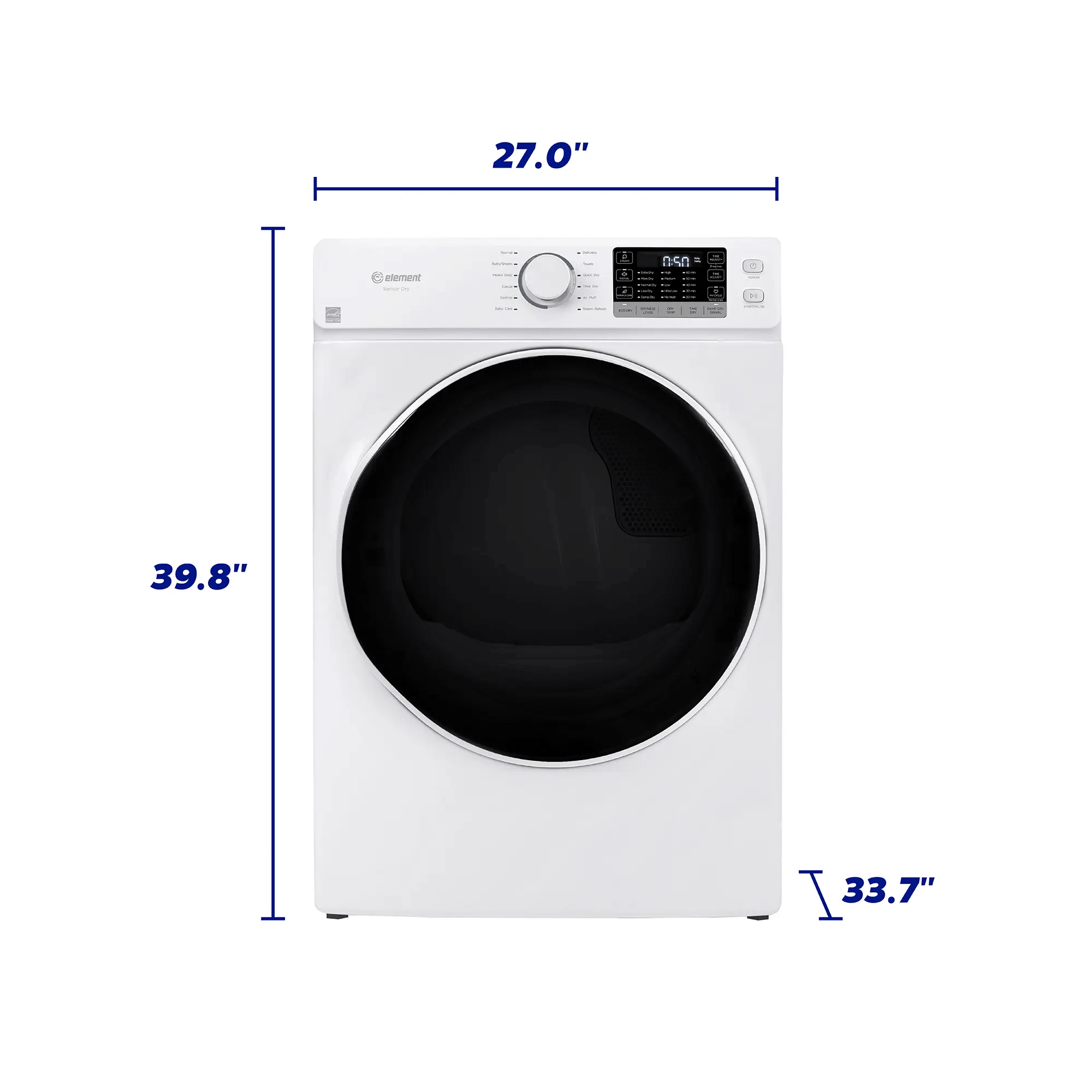 Element Appliance EFD8027GBW 8.0 Cu. Ft. Front Load Gas Dryer - Thumbnail 3