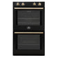 Forno FBOEL132430BLK Forno Vomero 30-Inch Double Wall Oven, Black, 10 Cu.Ft Total Capacity, 7100W Convection, Mechanical Controls, Manuel Steam Clean