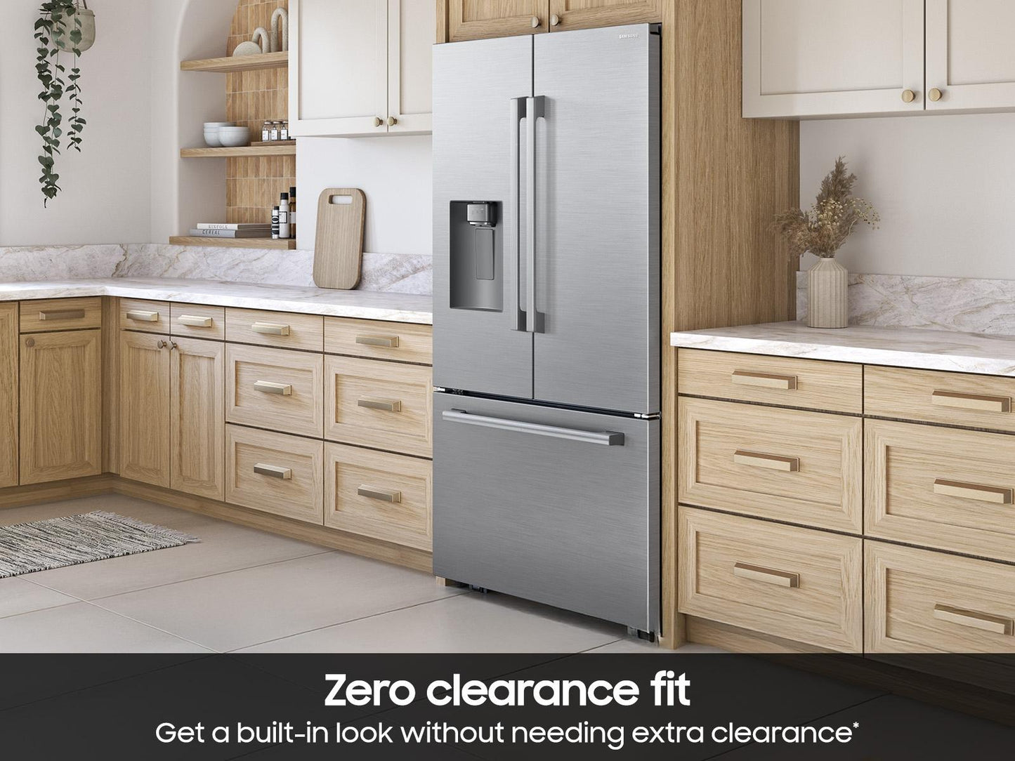Samsung RF70H25HER Bespoke Ai 3-Door French Door Zero Clearance Fit Dual Auto Ice Maker 24 Cu. Ft.