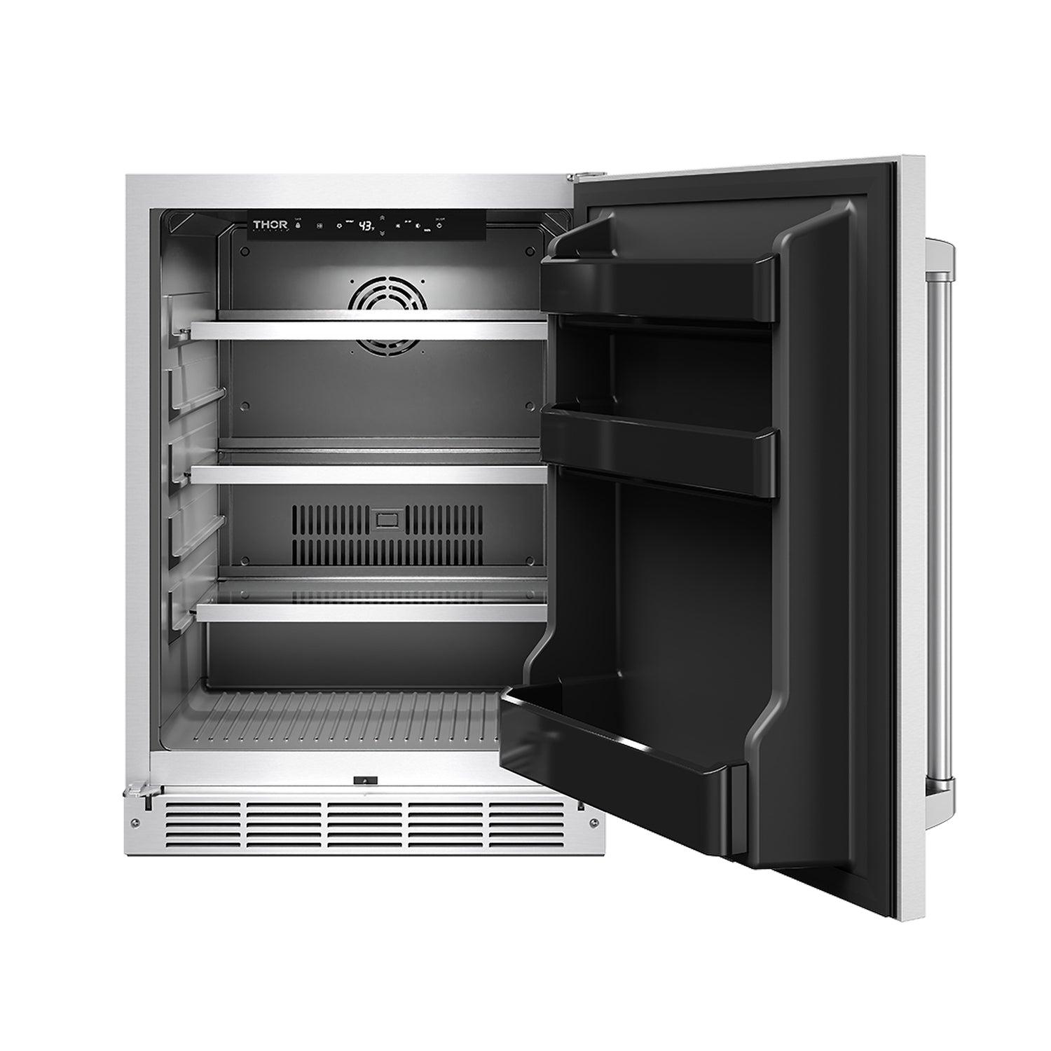 Thor Kitchen RBC24SSD Gordon Ramsay Collection 24 Inch Outdoor Undercounter Beverage Cooler In Stainless Steel