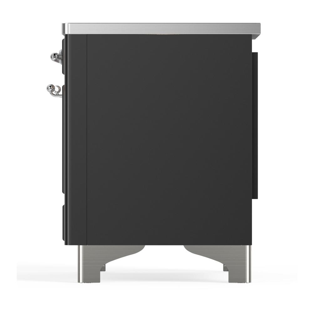 Ilve UMDIB40NR3MGC Ilve Umdib40Nr3Mgc Majestic Iii 40 Inch Induction Range With 6 Elements, 3.82 Cu. Ft. Total Oven Capacity (Triple Glass Door, Graphite Matte, Chrome)