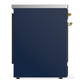 Ilve UMIB30NR3MBG Ilve Umib30Nr3Mbg Majestic Iii 30 Inch Induction Range With 4 Elements, 4 Cu. Ft. Oven Capacity (Triple Glass Door, Midnight Blue, Brass)