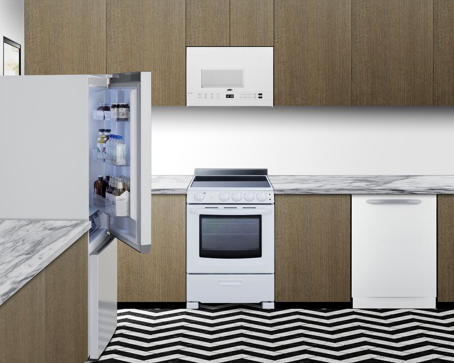 Summit FFBF172W 30" Wide Bottom-Mount Refrigerator-Freezer, Counter Depth