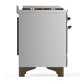 Ilve UM60FSQNR3SSB Ilve Um60Fsqnr3Ssb Majestic Iii 60 Inch Dual Fuel Range With 7 Burners, Griddle And French Top, Dual Function Burner With Up To 25,000 Btu (Natural Gas, Solid Door, Stainless Steel, Burnished)