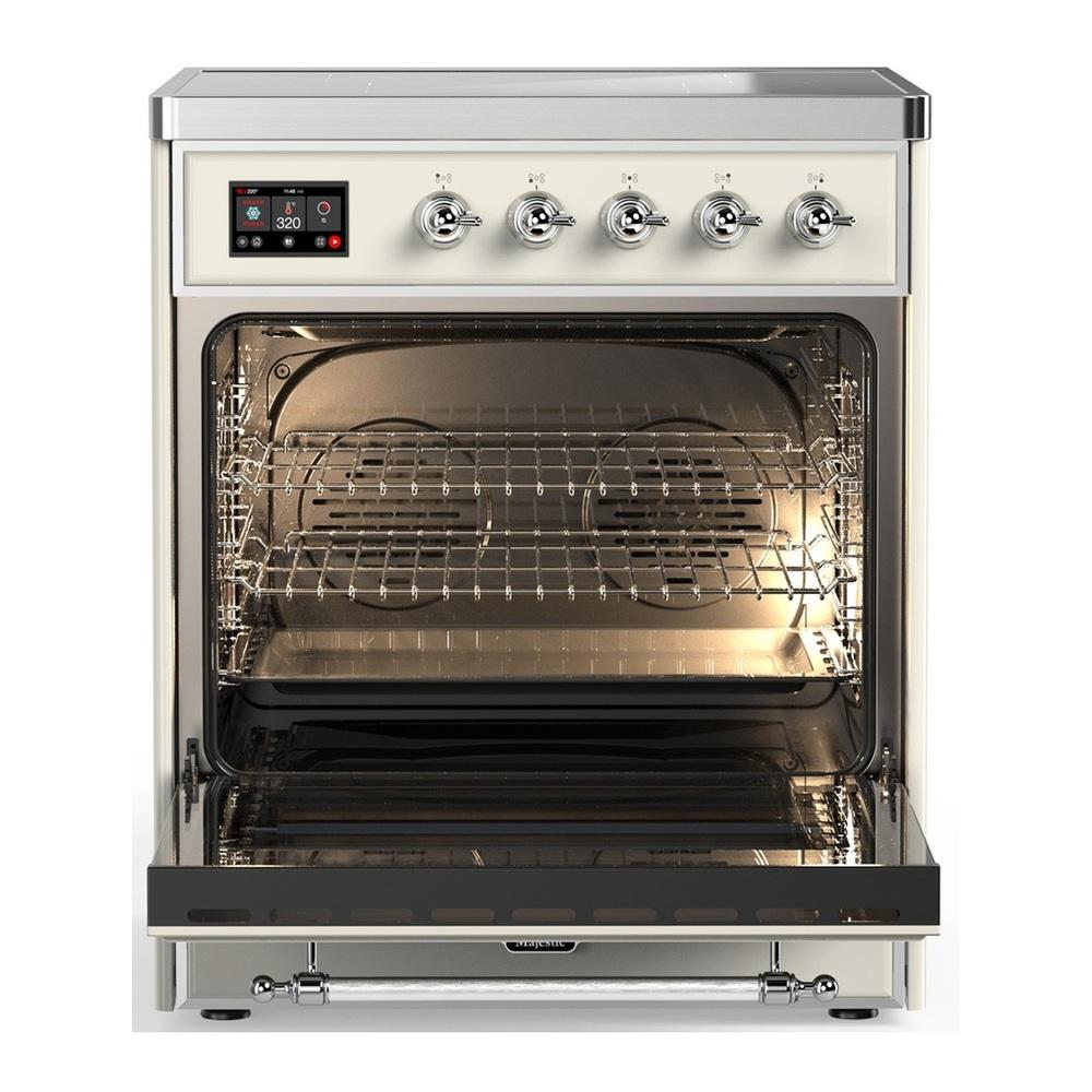 Ilve UMIB30NR3AWC Ilve Umib30Nr3Awc Majestic Iii 30 Inch Induction Range With 4 Elements, 4 Cu. Ft. Oven Capacity (Triple Glass Door, Antique White, Chrome)