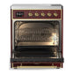 Ilve UMIB30QNR3BUG Ilve Umib30Qnr3Bug Majestic Iii 30 Inch Induction Range With 4 Elements, 4 Cu. Ft. Oven Capacity (Solid Door, Burgundy, Brass)
