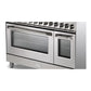 Verona VUFSGE486DSS Verona Vufsge486Dss 48 Inch Ultima Collection Dual Fuel Range With 6 Brass Sealed Burners, 5.8 Cu. Ft. Oven Capacity, Digital Clock In Stainless Steel