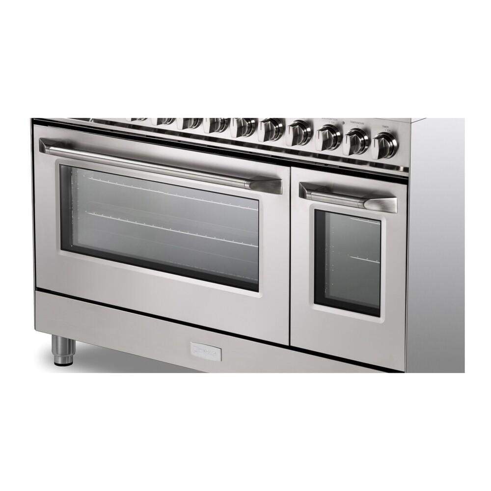 Verona VUFSGE486DSS Verona Vufsge486Dss 48 Inch Ultima Collection Dual Fuel Range With 6 Brass Sealed Burners, 5.8 Cu. Ft. Oven Capacity, Digital Clock In Stainless Steel