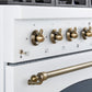 Forno FFSGS621936WHT Forno Antico 36-Inch Freestanding Gas Range, White, Antique Brass Design, 6 Burners, Convection Oven, Energy Efficient
