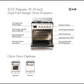 Ilve UM30NR3AWB Ilve Um30Nr3Awb Majestic Iii 30 Inch Dual Fuel Range With 5 Black Brass Burners, Dual Function Burner Up To 25,000 Btu (Natural Gas, Triple Glass Door, Antique White, Burnished)